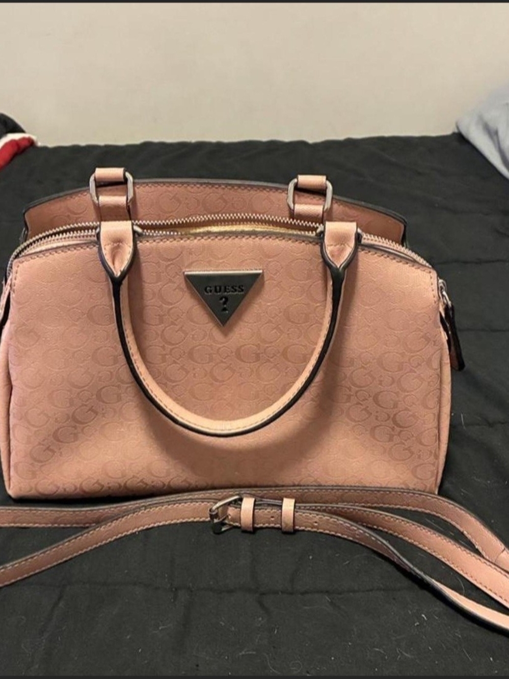 GUESS Blush Pink Dome Satchel with Removable Strap